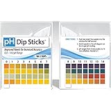 pH Test Strips for Urine and Saliva with 4 testing panels for increased accuracy: pH Dip Sticks (100 Count, Full pH Range from 0 to 14)