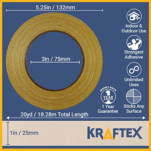 New: All Purpose Double Sided Tape, for Mounting, Carpets, Floors, Rugs, Runners, Mats [Extra Strength Adhesive] Indoor Gripper Tape for Wood, Laminate, Tile and More [Glue Sticks to Any Surface] - Thumbnail 4