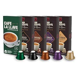 Amazon.com: Don Francisco's and Café La llave Cápsulas de café 10 unidades  cada una, cápsulas de café reciclables (50 unidades) compatibles con  Nespresso Original Brewers : Comida Gourmet y Alimentos