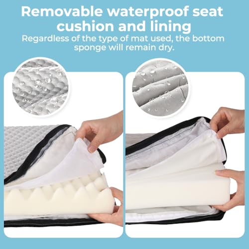 KYG Car Seat Dog Medium / Large Dogs up to 55 lb, Waterproof Dog Seat Car with Two Cushions, Washable Dog Basket, Car Back Seat, Removable for Easy Cleaning, Can Be Used All Year Round