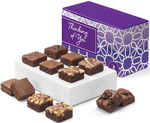Fairytale Brownies Thinking of You Magic Morsel Dozen Gourmet Chocolate Food Gift Basket for Sympathy Good Luck or All-Occasion - 1.5 Inch x 1.5 Inch Bite-Size Brownies - 12 Pieces - Item HT412 - Thumbnail 3