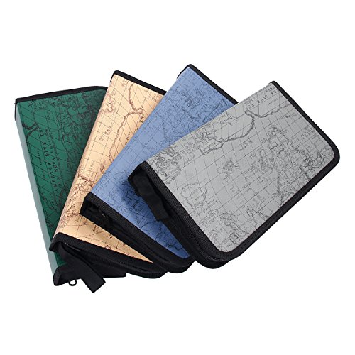 Mochiglory EVA World Map Pattern CD/DVD Bag 40/80 Discs Storage Carry Case Holder Wallet Carry Organizer - Thumbnail 5