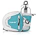ErgaLogik Day Trekker - Hiking Waist Pack with Water Bottle (Not Included) Holder - Fanny Pack - Dog Walking - Running Belt Bag Pouch Fanny Pack for Hiking Running Cycling Camping Travel (Aqua Blue)