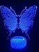 3D Optical Illusion Led Night 7 Colors Changing Desk Lamp Butterfly By AZALCO