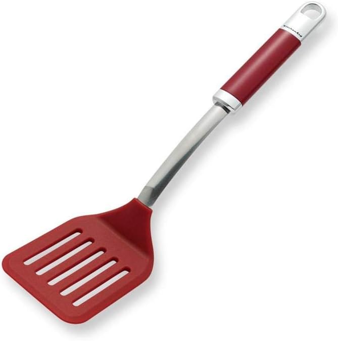 KitchenAid KGEP1102ER Slotted Turner-Red Nylon Head