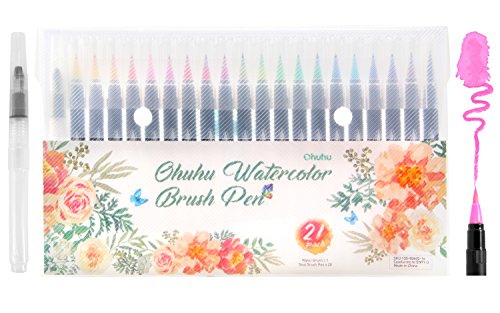 Watercolor brush markers pen, ohuhu 20 colors water bas…