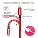 iPhone Charger Cable,Youruiqi Lightning Cable,3 PACK 3ft 6ft 10ft Nylon Braided 8Pin Lightning to High Speed Charging USB Cable Cord for iPhone 7/7 Plus/6/6s/6 Plus/6s Plus/5/5s/5c/SE(3PCS Red)