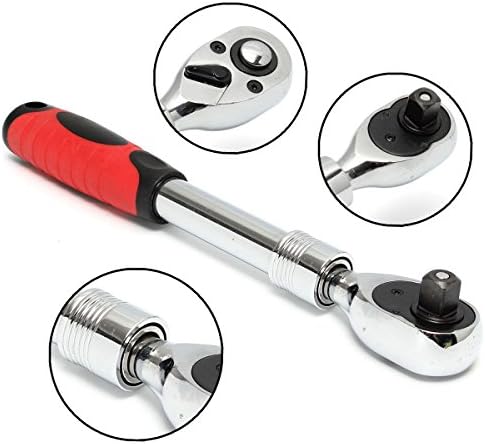 1/2inch 72 Teeth Extending Socket Wrench Drive Release Telescopic Shaft Ratchet Handle Tool