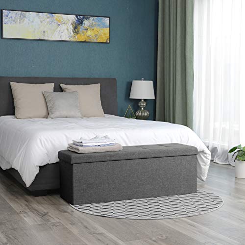 SONGMICS Folding Storage Ottoman Bench - Image 3