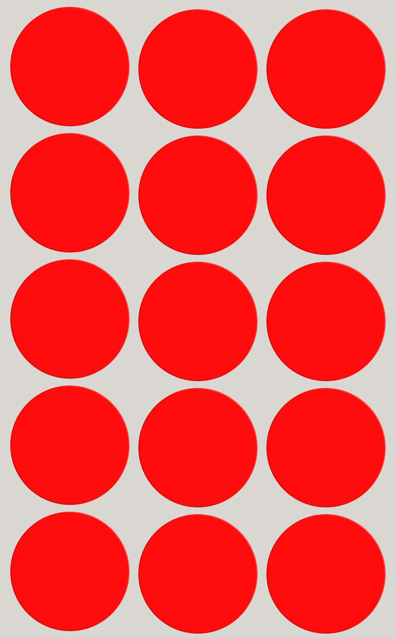 Royal Green Neon Red Round Dot Sticker Colour Coding Labels 30mm (3cm) 225 Pack