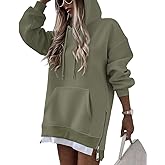 CHICME Womens Oversized Long Hoodie Dress Fall Outfits Comfrt Pullover Sweatshirt Winter Clothing