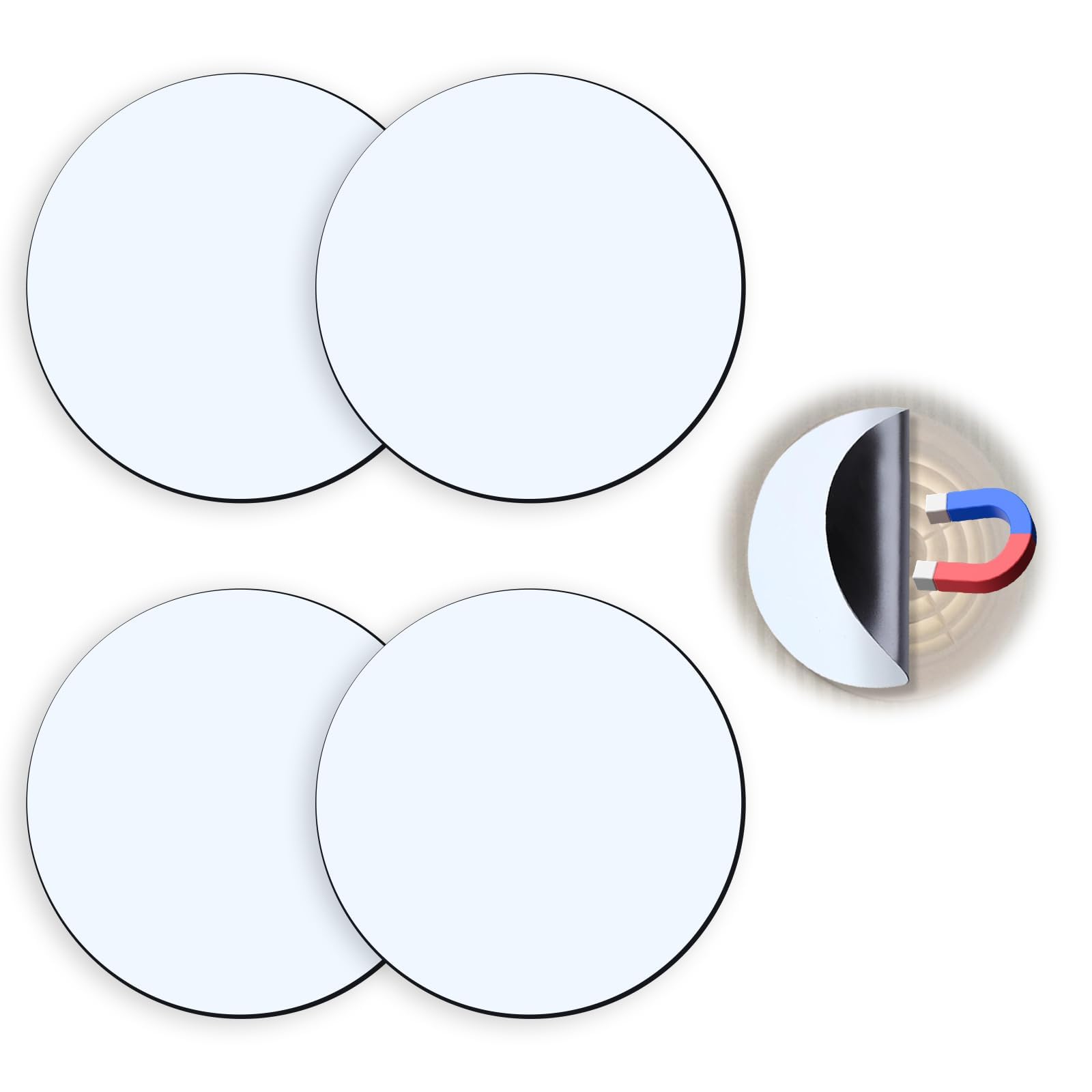 4 Pcs Round Vent Covers, Strong Magnetic Vent Covers Air Conditioner Vent Magnetic Covers Mental Magnetic Vent Covers for Ceiling 6.5Inches, Magnetic Vent Covers for Wall Floor Air Register Home RV