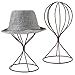 MyGift Brown Metal Wire Hat Holder Stand, Wig Display Rack, Fedora or Baseball Cap Storage Form, Set of 2
