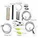 Paracord Survival Fishing Kit - Compass, Fire Starter Rod, Tinder, Eye Knife, Weights, Swivels, Fishing Hooks, Floats, Line, Tin Foil, Carabiner - for Camping and Emergencies (Black)