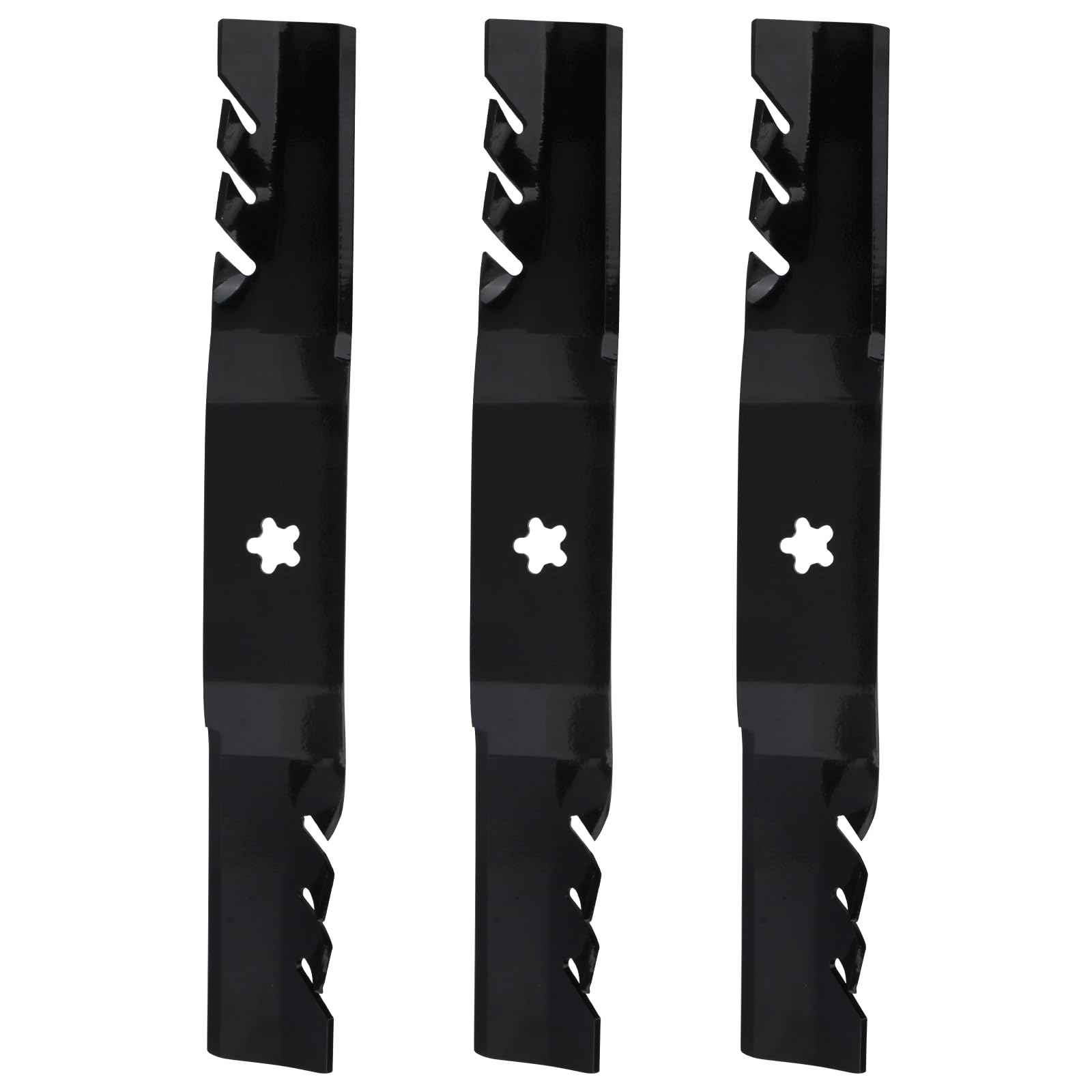 Photo 1 of IWIWE 95-605 Gator G3 Mulching Lawnmower Replacement Blades Compatible with 54" Deck Husqvarna YTH24V54 112053 24541 Poulan 187254 Ariens 21546235 AYP 112053 (Black,Set of 3)