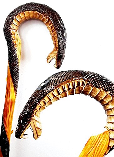 oleksandr.victory Cane Walking Stick Wooden Stick Handmade Men's Accesories (34 inch, Cobra)