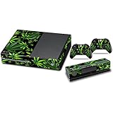 Designer Skin Sticker for the Xbox One Console With Two Wireless Controller Decals- Weeds Black