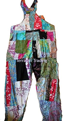 Fair Trade Patchwork Dungarees with Real Patches by Terrapin (Small)