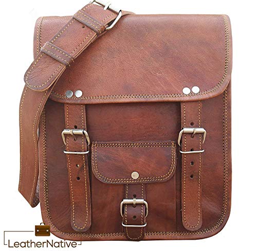 Leather Native 11" Leather Messenger Satchel Laptop Bag for Men's and Women's Leather Satchel Laptop Messenger Unisex Ipad Mini Laptop Bag Pre Valentines Day Special Sale!