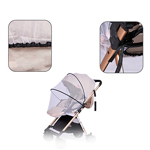 Topwon Universal Full Cover Baby Mosquito Net/Insect Mesh Netting Fits Most Strollers Bassinets, Cradles Chair seat and Car Seats Safe Elastic Design - Black
