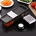 Mandoline Slicer Vegetable Chopper Multi Function Potato Slicer + Peelers Cutter for Cucumber, Onion, Cheese with 6 Stainless Steel Blades - Black