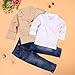 FEITONG 3pcs Kids Baby Boy's Gentleman Coat+Shirt+Jeans Pants Trousers Set (2T / 2Years)