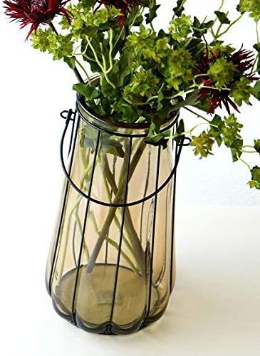 Amazon Co Jp 花瓶 フラワーベース 大きい 花器 アイアンとガラスのビッグベースb Spc68 ホーム キッチン