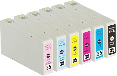 Amazon Co Jp Epson エプソンプリンターインク Ie6 Set Pm 00用 純正互換インクカートリッジ Ic6cl35互換 6色セット 純正と同じ染料インク Icチップ付き おもちゃ