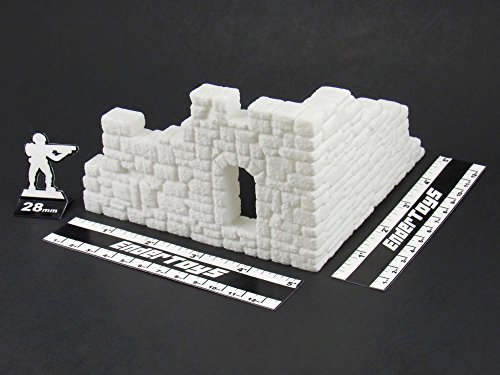 Ruined Stone Walls Wall Set B, Terrain Scenery for Tabletop 28mm Miniatures Wargame, 3D Printed and Paintable, EnderToys