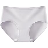 bawilom High Waisted Underwear for Women Seamless Breathable Full Coverage Cheeky Panties Ladie Soft Stretch Underpants