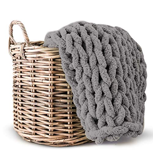 Lake Island Chunky Chenille Blanket NO Shedding Super Soft Handmade 50