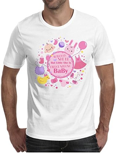 Trum Namii Men's Short-Sleeve T-Shirt Although She is Little She is Fierce Strong Baby O-Neck Tee