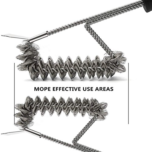 Wenscha BBQ Grill Brush and Scraper 2018 Upgrade 3 in 1 Heavy Duty 18 inch Barbecue Cleaner Accessories BBQ Cleaning Brush with Triple Head Scrubber & Scraper for Weber Gas/Charcoal