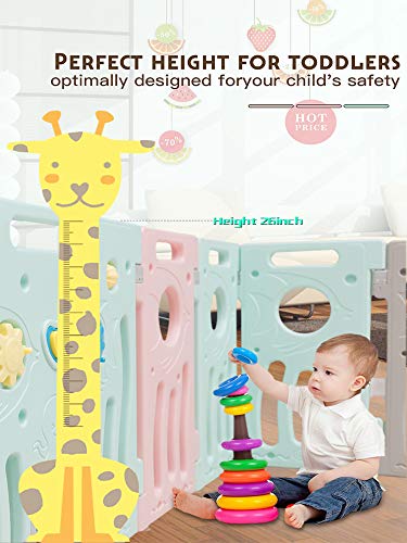 BUCKLAND Baby Playpen Kids Infant Play Yard Toddler Fence (Premium 16+2 Panel Set) - Thumbnail 4