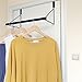 Magicfly Over The Door Closet Rod, Heavy-Duty Over The Door Hanger Rack with Hanging Bar for Coat, Towels Holder, Freshly Ironed Clothes, Black