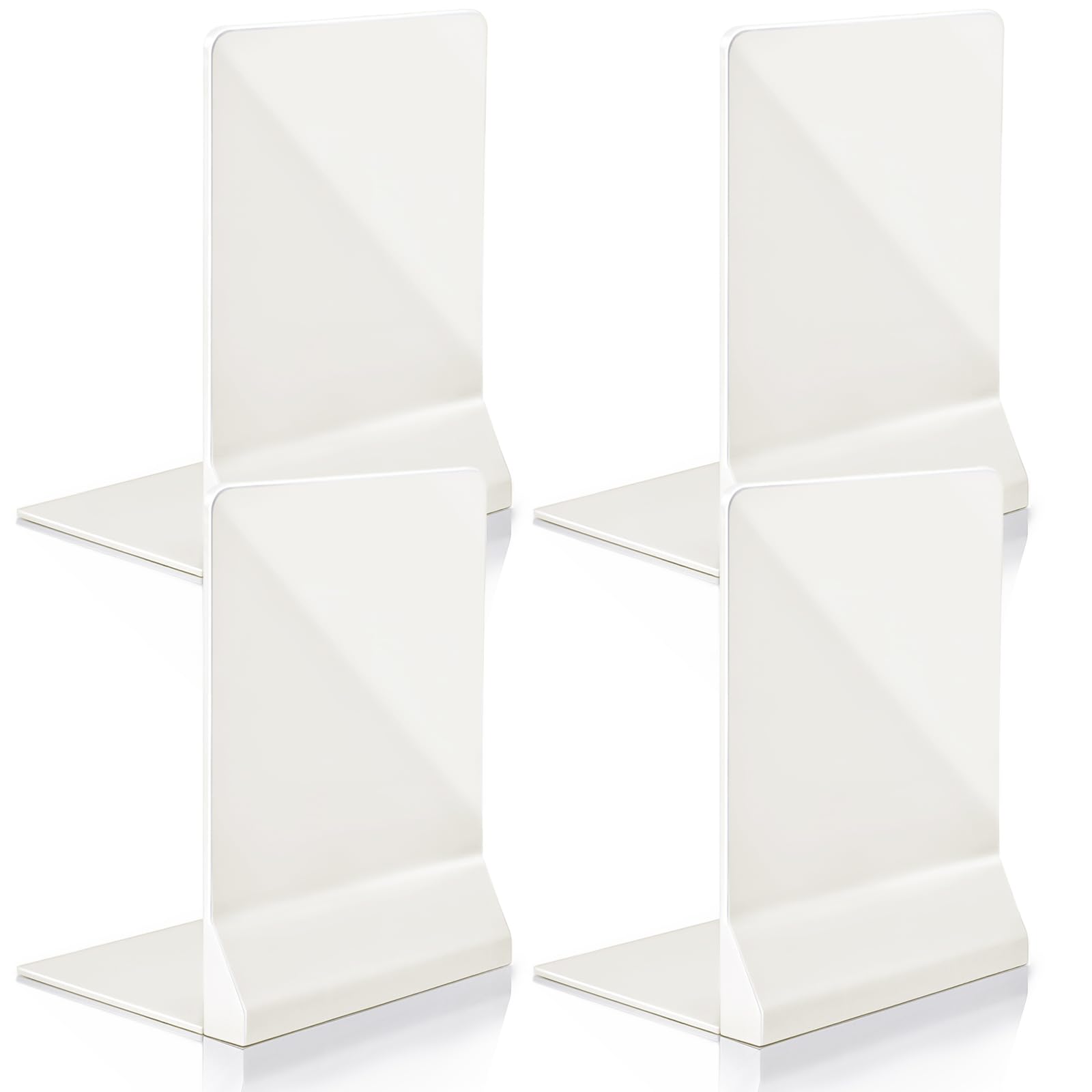 DIFIT Book Ends Bookends Book Ends For Shelves Book End Foldable Bookend Book Stopper Book-Ends Book Holders For Shelves Book Stoppers For Shelves Book Stop For Office Family(2Pair,White)