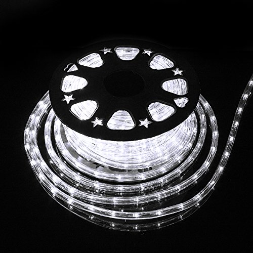 LED Rope Light,100Ft 720 LEDs 110V 2-Wire Indoor Outdoor Waterproof LED Strip Lights, Decoration lights for Background,Home, Garden, Wedding, Party,Trees,Bridges,Eaves (Cool White)