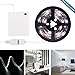 iCreating Battery Operated LED Strip Lights - Cool White USB LED Light Strip Kit with 6.6FT 2M SMD 3528 IP65 Waterproof Super Bright LED Tape Light, Battery Box