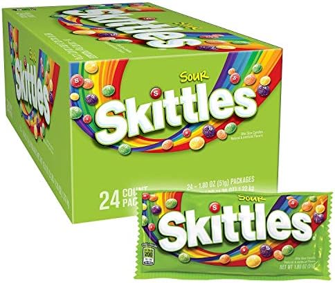 24 Piece Skittles Sour Candy (1.8 oz Bags).