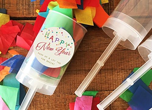 Happy New Year - New Years Fun - Confetti Push Pop Kit - New Years Party Favors - Confetti Poppers - Fun Surprise