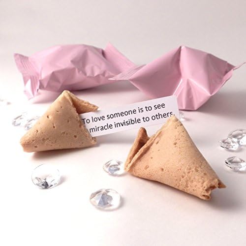 Unique Wedding Favours - Wedding Quotation Wedding Fortune Cookies: Pack of 50 (pink)