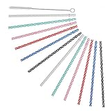 ALINK 10.5" Long Reusable Plastic Replacement Drinking Straws for 30 oz & 20 oz Yeti, RTIC, Mason Jar, Starbucks, Tervis, Ninja OZARK Tumblers, Set of 12 with Cleaning Brush