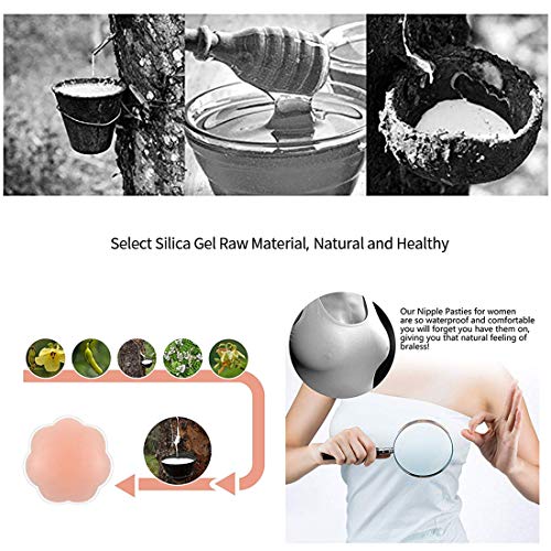 Nipple Cover Silicone Pasties, Nippleless Breast Petals,Invisible Breast Lift Strapless Adhesive Bra for Women Girls - Thumbnail 2