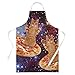 Baking Aprons Cooking Aprons for Women Cute Aprons Kitchen Gift Pizza Space Cat