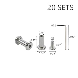 Oedema 20 Pcs Socket Cap Bolts M4×10mm Binding