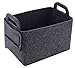 Storage Basket Felt Storage Bin Collapsible & Convenient Box Organizer with Carry Handles for Office Bedroom Closet Babies Nursery Toys DVD Laundry Organizing
