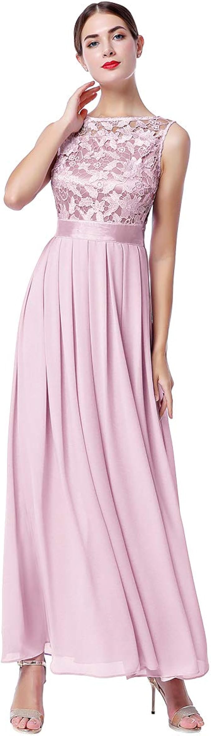 Kleid Oben Spitze Unten Chiffon