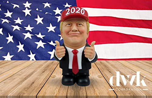 DWK - Running Strong - Collectible Donald Trump Caricature Indoor Outdoor Figurine Two Thumbs Up with 2020 Campaign Hat Political Novelty Home Office Garden Décor Accent, 10-inch