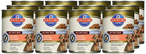 HILL’S SCIENCE DIET SENSITIVE STOMACH & SKIN, ADULT 1-6, STOMACH & SKIN SENSITIVITY SUPPORT, WET DOG FOOD, SALMON & VEGETABLES LOAF, 12.8 OZ CAN, CASE OF 12