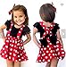 Polka Dots Minnie Costume Romper for Baby Girl Princess 1st Birthday Party,Dress Up w/Overall Suspender Skirt,Mouse Headband 12-18 Years